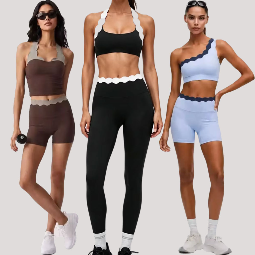 Lace Bralette Set - Pakaian Yoga Wanita 2-Potong, Bra Olahraga
