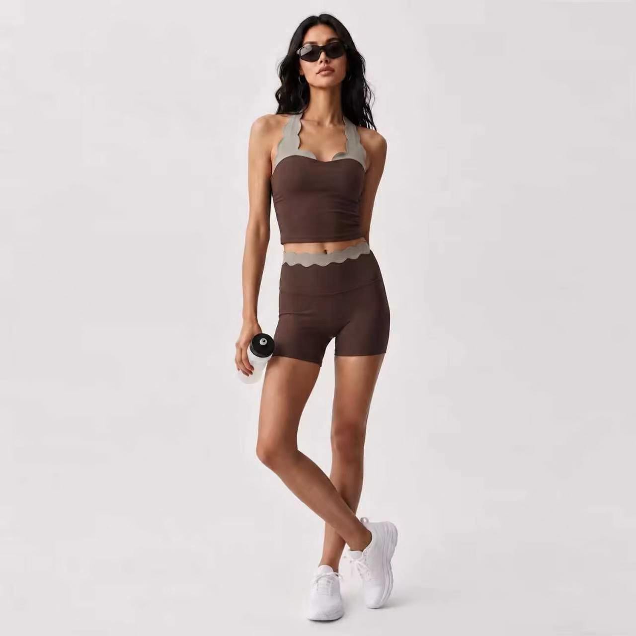 Pakaian Yoga Wanita 2-Potong,  - Lace Bralette Set ulasan dan harga