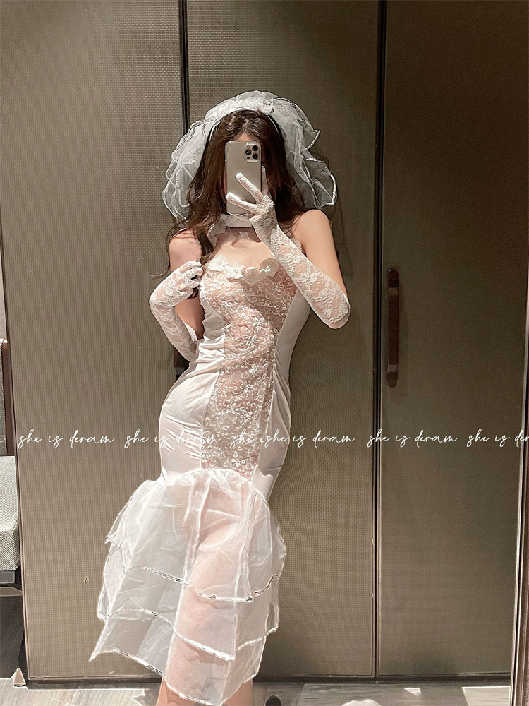 Plus Qunque seragam Cosplay pe - Lace Bralette Set ulasan dan harga